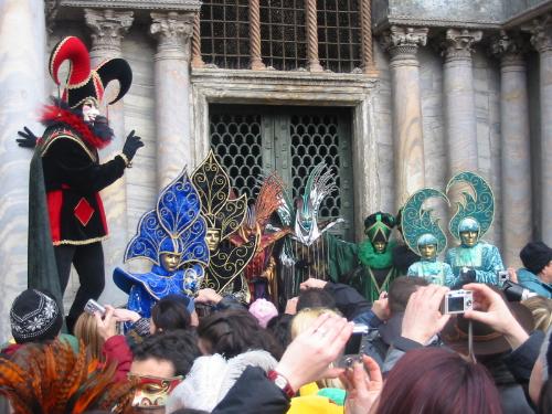 Festive Times at Carnivale in Venice Italy - This is was taken in San Marco's Square during Carnivale.