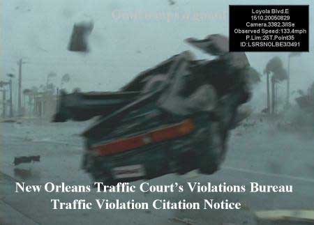 Never under estimate the power of Hurricanes! - Look at the speed of vehicle passing through the redlight.