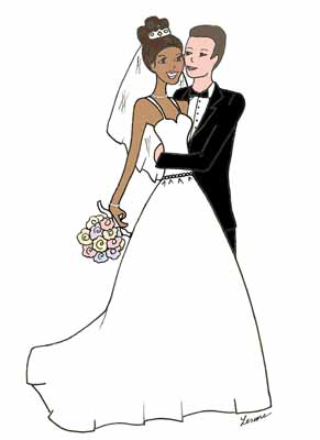 online wedding - Wedding of different race from different countries.