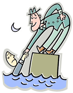 Helping - clip art of a man helping someone who is drowning