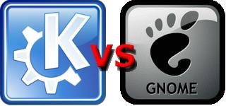 Kde Vs Gnome - Kde Vs Gnome Logo. Who will win the war?