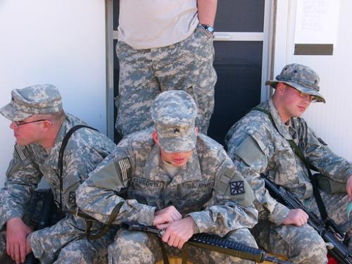 Resting from war - Soldiers over in Iraq