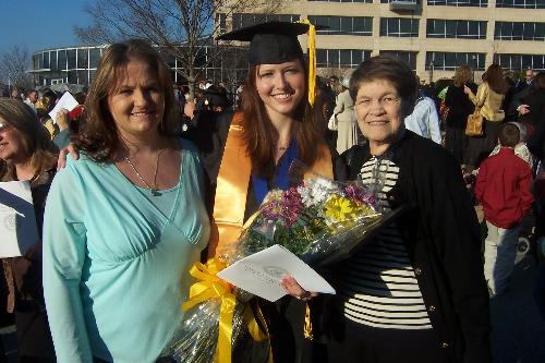 Myself, my daughter and my Mom - This was at my daughter's college graduation December 14, 2006 from kennesaw State Univ. We are so proud of her!...(this was 2 days before my Mom's last birthday...she turned 77, she lost her battle with heart disease on Feb 21,2007).