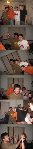 Getting drunk with friends. - having a few beers at a friends house and just going all out nuts with everyone.