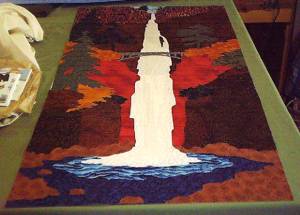 Multnomah Falls Scenic Quilt - These falls are in Oregon and I think make an awesome quilt.
