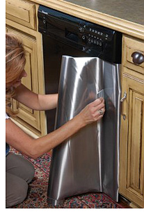 Faux Stainless Steel Adhesive - create a stainless steel appliance without the cost of buying the real thing!