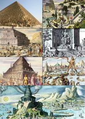 Seven wonders of the ancient world - The photo incorporates the Seven wonders of the ancient world. Very Rare Picture at your desk