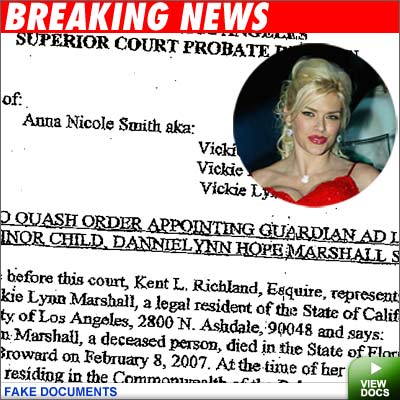 Anna Nicole Document a Fake - Anna Nicole Document a Fake Anna Nicole Document a Fake