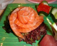 Sashimi - Sashimi - raw seafood of any kind. scallops, crab, white fish, salmon etc. served thawed and raw