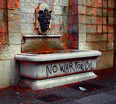 war for oil - the picture show that many people are against th ewar ffor oil