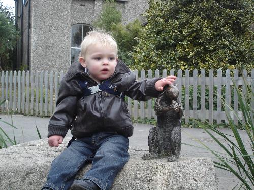 Brandon & Squirrel - This is my 17mth old son at the zoo last weekend. :)