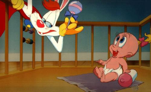 Who Framed Roger Rabbit movie - Baby Herman (right) and Roger Rabbit, as they appeared in the Roger Rabbit short Tummy Trouble.