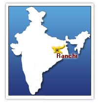 ranchi - the map locating ranchi