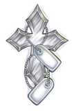 Cross  - This is a cross with army dog-tags on it. To me it represents all those who have died in war. 