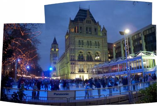 pre-christmas near National History Museum - taken in the late december 2005 in my opinion this panorama shows the magic of christmas and new year&#039;s winter