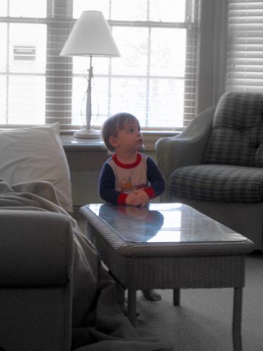 family - My grandson at the condo at Blue Harbor in Sheboygan WI.