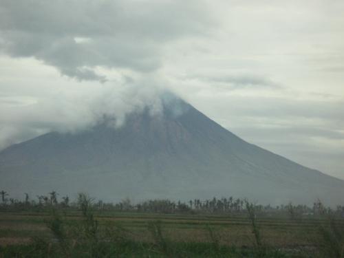 mayon volcano - mayon and its perfect cone...but not as perfect as it was before.
