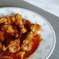 Korean Chicken Recipe - This was one of my favorite dishes growing up...mom would make it at least once a week. Sometimes she would add potato cubes and fresh ginger, but this is the way we preferred it. I'm not sure what the proper name for it is, sorry! If boneless chicken is used, you can skip the first step, that is only done to discard extra fat from the skin.