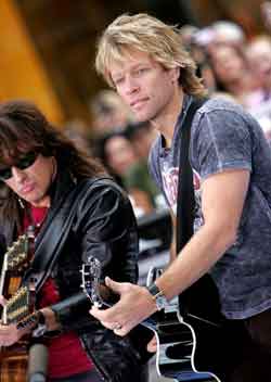 Bon Jovi - Members of the band performing live.they have won many awars including the best selling rock band.