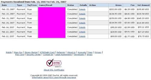 proof using the pinoy rich jerk program - My PayPal february earnings with pinoy rich jerk's program