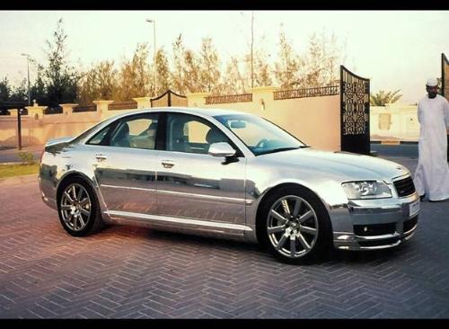 car made in silver metal - here is the Audi car specially made in silver matel for saudi shekh