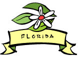 Florida - Florida clip art with an orange blossom