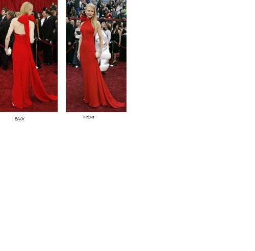 Nicole Kidman - Red halter gown accentuated by a big bow. Nicole Kidman - Red halter gown accentuated by a big bow.