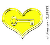 Golden key to golden heart - A golden key to open a golden heart
