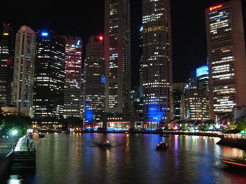 Boat Quay, Singapore - This is a beautiful night scene taken by my brother. It's along the Singapore River