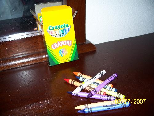 Colors - A box of crayola crayons, to show colors.