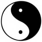 yinyang. - In all things good there is some bad, in all things bad there is some good. OR In all thing light there is some darkness. In all things dark there is light.