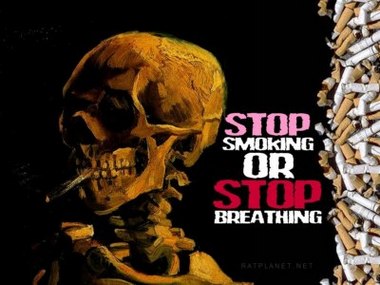 skull smoking - I found this one for a stop smoking campain. I like it and am making it my desktop.