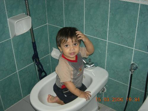 I am a big boy now - its mama's boy , and he is saying i m big enough to take bath myself.