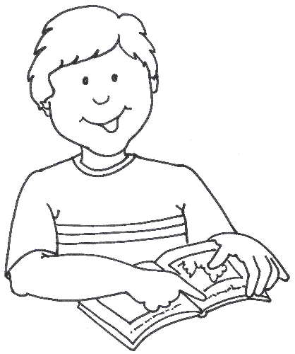 A reading boy - The boy is really happy with his reading