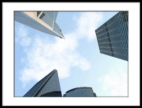 Standing between giants - Standing in between 3 of hong kong's tallest buildings