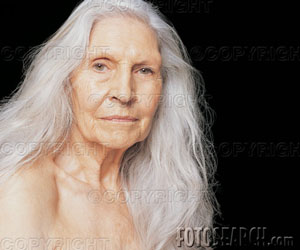 Older Woman - Long Gray Hair