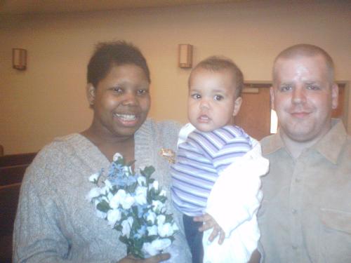 Married and Happy! - My husband, Cody, and myself on our wedding day with our daughter, Anaya, who was 15.5 months at the time.