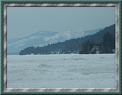 lake george ny usa - after the last snow storm on feb 14, 2007