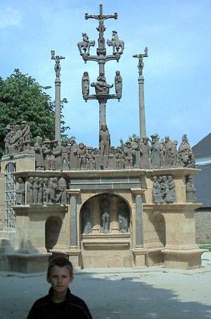 A Plague Memorial - Brittany, France. A memorial for those who died during the Bacl Death.