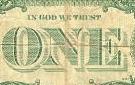 In god we trust - Part of the one dollar banknote with the sentence "in god we trust"