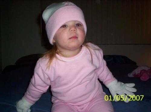 Brrr! - Summer in her winter getup.