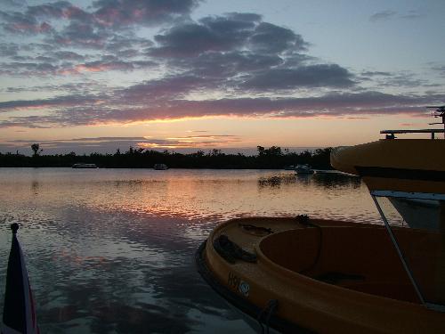 Sunset over the Norfolk Broads - The Broads give their name to the Broadland district council area.