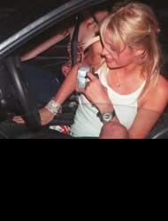 properly cropped image of paris hilton - an image of paris hilton getting out of a car cropped for decency's sake.