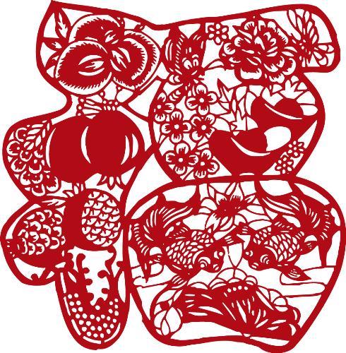 Chinese word -  A Chinese word.Means good fortune.We sticky this paper on windows or on doors during the New Year'day.It's signify lucky.