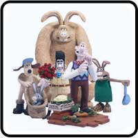 Wallace And Gromit - A awesome cast shot of the stars of The Curse of The Were-Rabbit.