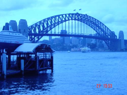 The Sydney Harbour Bridge - The picture was taken while I was outstation to Sydney in 2005. But it is a bit blueish because the settings of my Sony Mavica digital camera was not right.  For more details about it can refer to http://www.sydney.com.au/bridge.html