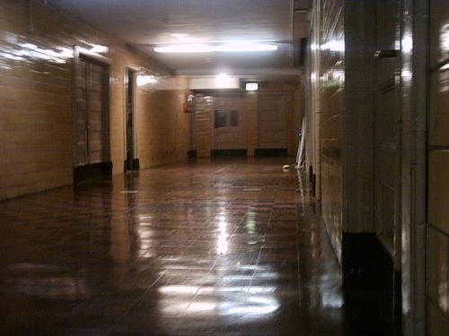In  the Basement 2 - I didn't realize how shaky the other picture was. This one should be better.  This is the basement of my old High School. The music room is there... it's where I spent most of my 4 high school years. It's real gloomy down there, but it's like home now. And the acoustics are better than in the auditorium LOL.