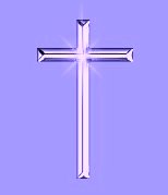 Cross - silver cross on lilac background Cross - silver cross on lilac background