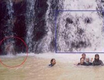 There is a picture of a ghost in the waterfall - There is a picture of a ghost in the waterfall,where a person had drowned earlier
