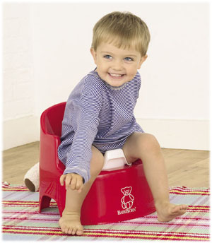 potty  - little boy on a red potty
